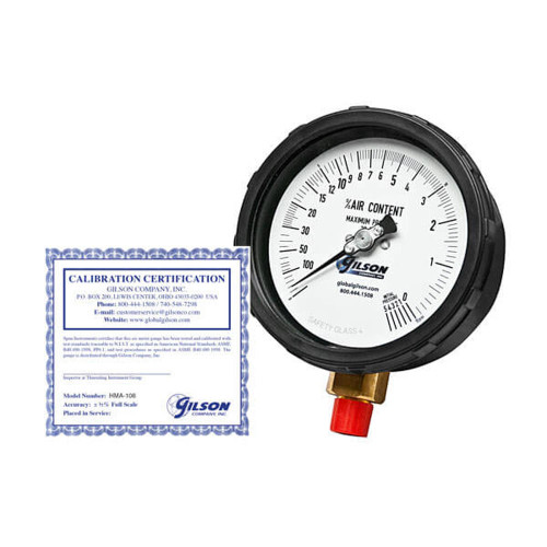 Concrete Air Meter Gorilla Gauge, Calibration Certificate