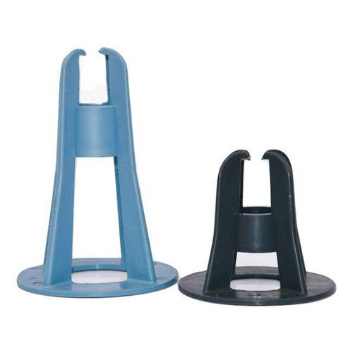 Paragon 3.5in Intersectional Rebar Chair Support, Bag of 200, with one blue and one black rebar chair support for concrete reinforcement.