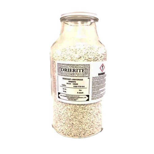 HMA Lab Supply Drierite (Non-Indicating), 5-Pound Jar, laboratory desiccant used for moisture removal and drying in scientific applications.