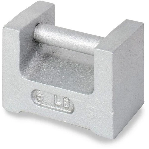 Ohaus Calibration Weight, 5 lb with Grip Handle, metal laboratory weight for precise calibration and measurement.