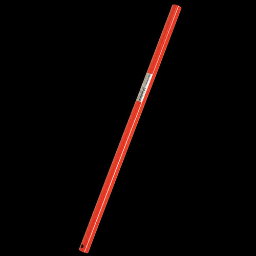Slip Industries Handle for Asphalt Lute, Powder Coated, 7 Foot, red handle on black background.