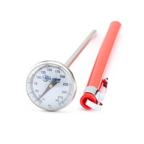 Pocket Dial Thermometer, 10 to 285C, 5in Stem, 1in Dial