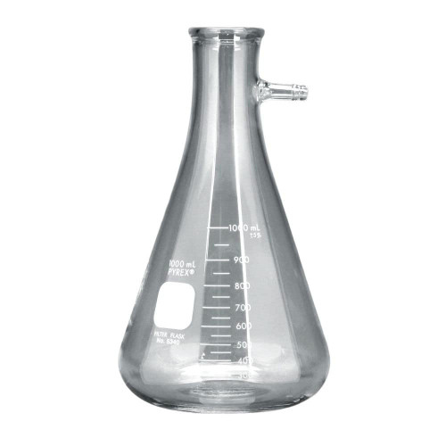 1,000 mL Pyrex Glass Filter Flask, Heavy-Walled, Side Tubulation