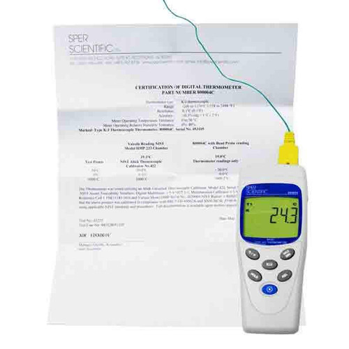 2 Channel Thermocouple Thermometer with NIST, Type K/J