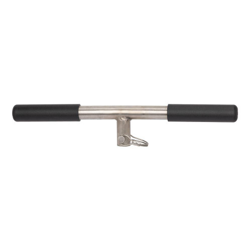 Gilson Company Soil Sampler T-Handle for Augers, Stainless Steel, with black rubber grips on each end for durability and comfortable handling.