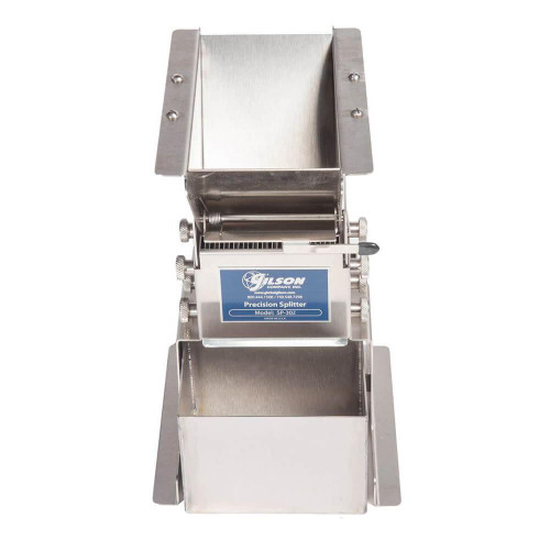 Gilson Company Precision Splitter, laboratory precision splitter with 0.25-inch chute width, made of stainless steel for efficient sample division.