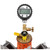 Gilson Company Super Air Meter, close-up of the digital pressure gauge, brass valve assembly, and orange meter body used for concrete air content testing