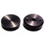 Gilson Company 3in Test Cell Cap / Pedestal Set, two black circular components with metallic finish, designed for laboratory testing equipment.