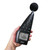 Sper Scientific Integrating Sound Datalogger, NIST Certificate, handheld device with microphone for sound measurement and digital display showing sound levels in decibels, black in color.