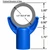 MAKO Enterprises MAKO FinCap Concrete Screed Support Chairs, blue plastic support with gray ring, detailed with measurements for construction use.