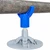 MAKO Enterprises MAKO FinCap Concrete Screed Support Chairs, blue adjustable support chair holding a concrete screed, used for construction and concrete work.