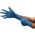 HMA Lab Supply TNT Blue Nitrile Disposable Gloves, Large, 100 Pair/Box, image shows a person putting on a blue nitrile glove on their hand.