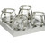 Lab Companion Dedicated Platform with Clamps, 500ml x 4, stainless steel lab equipment with clamp holders on a metal tray.