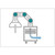 Lab Companion EFS-33-75S Single-Hole Extraction Filter System, 75mm / 3.0in, illustration of a compact laboratory filtration unit with a filtration chamber, elbow pipe connection, and exhaust outlet for air purification.