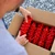 Hercules 2in Steel Wire Mesh Chairs (50-Pack), red steel wire mesh chairs for outdoor or event seating, organized in a cardboard box.