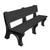 Vestil BEN-PDB2-72-BKBK 26x72 Deluxe Back Bench Black Seat