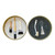 HMA Lab Supply Sieve Brushes for Testing Sieves, 5-Pack, with five different brushes displayed on two round trays, used for cleaning and maintaining testing sieves.