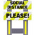 Vestil FSB-3832-VYL-031, Fld Sfty Barricade Vibrant Yl Social Distance 