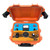 Gilson Company Analog Soil Resistance Meter, portable orange and blue soil testing device with measurement dials and control knobs in a protective case.