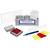 Gilson Company 2in x 2in Cube Maker System, laboratory cube making system with molds, cutting blade, and color-coded templates.