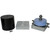 Gilson Company 6in Cube Test Set for AC-300/AC-400 Compression Machine, includes testing molds, metal base, and calibration accessories for concrete strength testing.