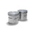 Fritsch 500mL Grinding Bowl for Fritsch Planetary Mill, Zirconium Oxide, set of two durable grinding bowls with a smooth metallic finish for efficient material grinding.