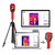 Uni-Trend Thermal Imaging Camera with Extended Temperature Range, handheld infrared thermal camera connected to a tripod and displayed on a computer monitor and laptop for thermal detection and analysis.