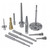 Pyromation Thermowell, 0.260 inch bore, 3/4 inch NPT connection, 9 inch long, with various metal probes and fittings for industrial temperature measurement.