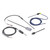 Pyromation RTD Sensor with Male Plug, 100 Ohm, 1/4 inch OD Sheath, 6 inch Long, featuring a rugged metal probe and electrical wiring for industrial temperature measurement.