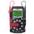 Sanwa Pocket-Sized 1000V Insulation Resistance Tester, handheld digital insulation resistance tester with a green display screen showing a resistance measurement of 199.9 MΩ, featuring red and black test leads and various measurement range options.