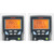 Sanwa Handheld Digital LCR Meter, electronic testing device displaying PASS and FAIL results on its orange backlit screen.