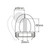 Sanwa Clamp Meter AC/DC Max Current 2000A - CAT IV 1000V, technical diagram showing dimensions of the clamp meter with measurements in millimeters.