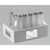 Oxford Lab Products Conical Centrifuge Tubes, Sterile, 15ml, case of 500, 25 packs of 25, clear plastic tubes with black screw caps for laboratory use, displayed in a white rack with a label.