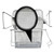 Crest Ultrasonics Basket for Ultrasonic Cleaner, Perforated Bottom, 11 x 8.5 x 7 inches, with a close-up of the perforated bottom mesh