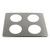 Crest Ultrasonics Beaker Cover Stainless Steel 250ml P1100, 11.75 x 9.5 inches, stainless steel beaker cover with four circular cutouts.