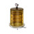 Lab Companion VDP-25G Vacuum Desiccator with Gauge / UV Block, 16L (0.6cu ft), featuring a yellow-tinted cylindrical chamber with a pressure gauge on top and multiple shelves inside for sample storage.