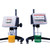 Anton Paar ViscoQC 100 R Rotational Viscometer, digital laboratory viscometers measuring viscosity of liquids with beakers of orange and green liquids