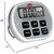 HMA Lab Supply Digital Clock / Timer / Stopwatch, compact white electronic timer with LCD display and buttons for hours, minutes, seconds, memory, clear, and start/stop functions.