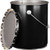 HMA Lab Supply Black 3.5-Gallon Steel Pail with Lug Lid, black cylindrical container with silver lid and handle extension.