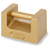 Ohaus 2kg Certified Scale Weight Grip Handle, ASTM Class 7, gold-colored calibration weight with handle.