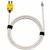 Gilson Company High-Temperature Type K 5ft Ceramic Insulated Probe, image showing a long, flexible ceramic-insulated thermocouple probe with a yellow connector and stainless steel tip, designed for high-temperature temperature measurement from -250F to 2000F.