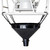 Gar-Bro Suspended Steel Sub Hopper, 32in Top, 22in Height, 8in Discharge, black funnel, suspended from a white metal frame with chains, industrial design