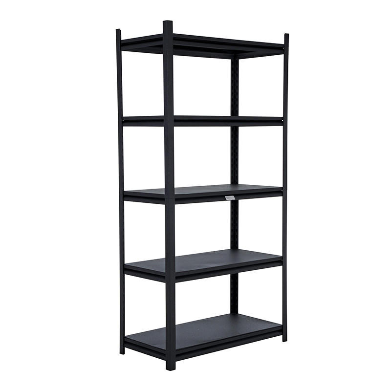 Powder Coated Bolt-Less Shelving, 36 x 18 x 72-1/4in, 2000lb, Blk