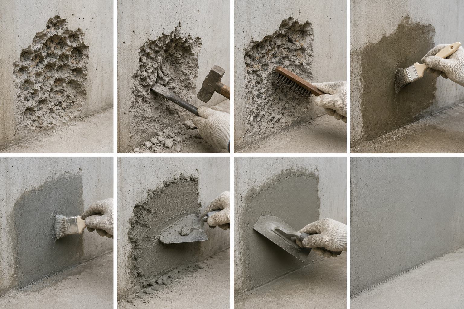 Step-by-Step Honeycomb Rectification in Concrete