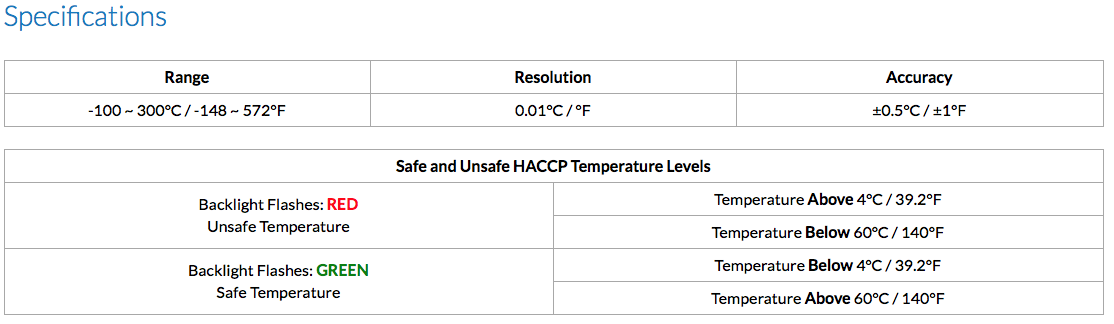 HACCP Thermometer - 800042