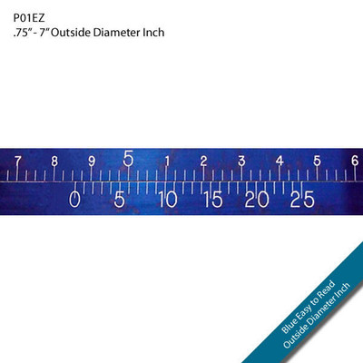 PI TAPE Model P01EZ - 0.75" - 7" Range Outside Diameter Measuring Tape - Easy To Read Blue