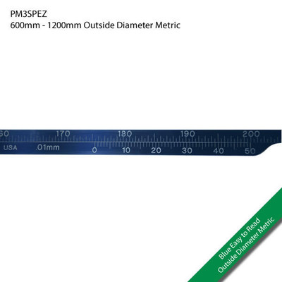 PI TAPE Model PM3SPEZ - 600mm - 1200mm Range Outside Diameter Measuring Tape - Easy To Read Blue