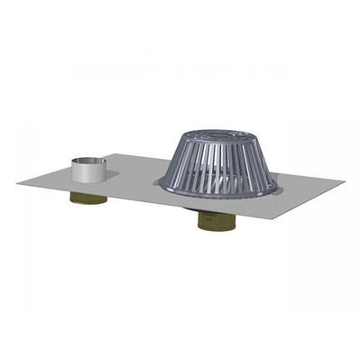 3in No-Hub PVC Clad Bottom Outlet Roof Drain with Overflow | CMTP