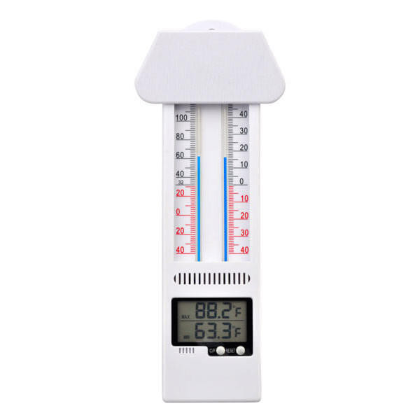 Thermometer World Digital Greenhouse Thermometer for Monitoring Maximum and Minimum Temperatures - High Low Thermometer for Recording Max and Min