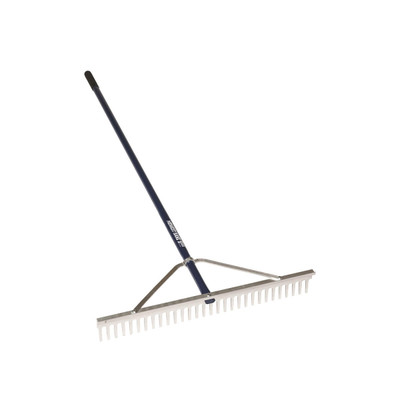 Chute Rake 60in Chisel Tooth Rake, 66in Blue Aluminum Handle